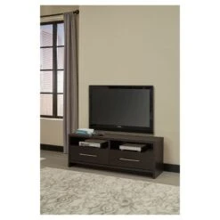 Storage Furniture TV Stand for TVs up to 63" Black Walnut-ClosetMaid