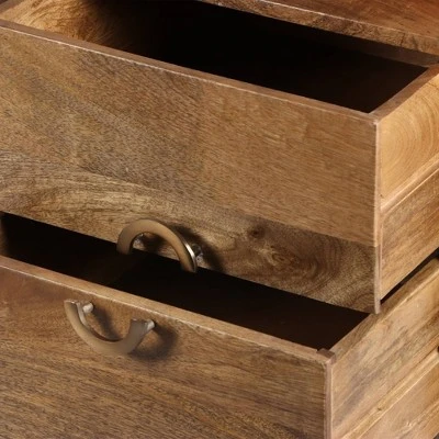 Mango Wood Cabinet with Spacious Storage TV Stand for TVs up to 63" Brown/Black - The Urban Port 7 Mango Wood Cabinet with Spacious Storage TV Stand for TVs up to 63" Brown/Black - The Urban Port - Image 5