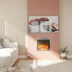 Room & Joy 18" Glass Front Electric Fireplace Insert Black - Room & Joy