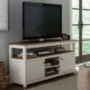 Alaterre Furniture Savannah Cabinet Natural Top Wood TV Stand for TVs up to 64" Ivory - Bolton Furniture