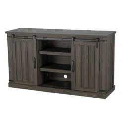 54" Sliding Doors TV Stand for TVs up to 60" Weathered Gray Oak - Home Essentials -Cheap TV Stands Store unnamed file 5288