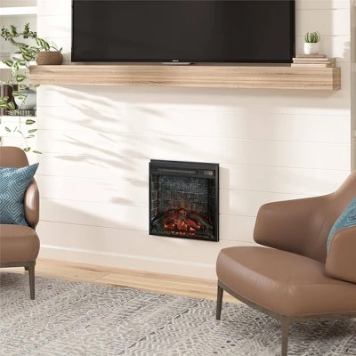 Room & Joy 18" Electric Glass Front Fireplace Insert with Remote Black - Room & Joy 3 Room & Joy 18" Electric Glass Front Fireplace Insert with Remote Black - Room & Joy - Image 2