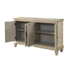 Baskill 4 Door TV Stand for TVs up to 62" French Cream - Treasure Trove Accents