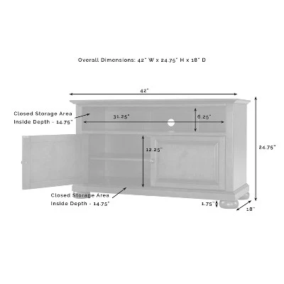 Alexandria TV Stand for TVs up to 42" Vintage Mahogany - Crosley 7 Alexandria TV Stand for TVs up to 42" Vintage Mahogany - Crosley - Image 5