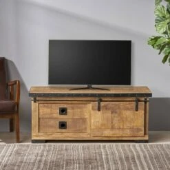 Bradhurst Modern TV Stand for TVs up to 47" Natural - Christopher Knight Home