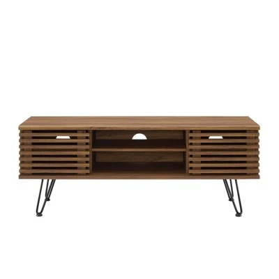 Render TV Stand for TVs up to 60" Walnut - Modway 4 Render TV Stand for TVs up to 60" Walnut - Modway - Image 2