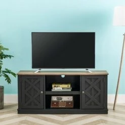TV Stand for TVs up to 65" Charcoal - Home Essentials