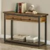 Claremont Rustic Wood Console Table with Two Drawers and Low Shelf Dark Brown - Alaterre Furniture -Cheap TV Stands Store unnamed file 5697