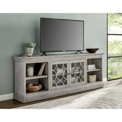 80" Rustic Two Door Tv Console Fully Assembled For Tvs Up To 80"- Martin Furniture Gray