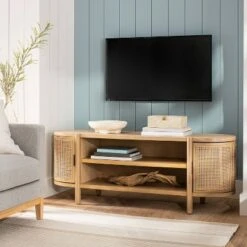 Threshold Designed W/Studio McGee Portola Hills Caned Door TV Stand for TVs up to 60" - Threshold™ designed with Studio McGee Natural
