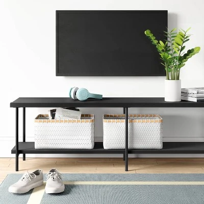 Wood and Metal TV Stand for TVs up to 60" - Room Essentials™ Natural 3 Wood and Metal TV Stand for TVs up to 60" - Room Essentials™ Natural
