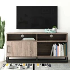 Mixed Material TV Stand for TVs up to 54" Gray - Room Essentials™