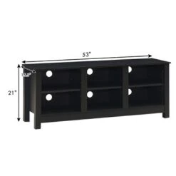 Costway TV Stand Cabinet for TV's Up to 60'' Entertainment Center w/Storage Shelves BlackBrown
