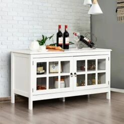 Costway 50''TV Stand Modern Wood Storage Console Entertainment Center w/ 2 Doors White 11 Costway 50''TV Stand Modern Wood Storage Console Entertainment Center w/ 2 Doors White -Cheap TV Stands Store unnamed file 5940