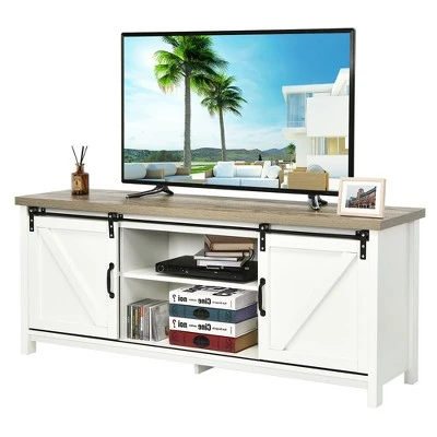 Costway TV Stand Media Center Console Cabinet Sliding Barn Door for TV's 60'' 15 Costway TV Stand Media Center Console Cabinet Sliding Barn Door for TV's 60'' - Image 13