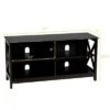 Costway TV Stand Entertainment Media Center for TV's up to 55'' w/ Storage Shelves Brown/Gray/White