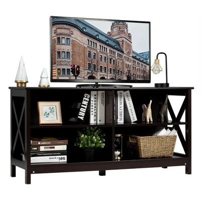 Costway TV Stand Entertainment Media Center for TV's up to 55'' w/ Storage Shelves Brown/Gray/White 12 Costway TV Stand Entertainment Media Center for TV's up to 55'' w/ Storage Shelves Brown/Gray/White - Image 10