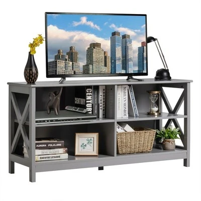 Costway TV Stand Entertainment Media Center for TV's up to 55'' w/ Storage Shelves Brown/Gray/White 13 Costway TV Stand Entertainment Media Center for TV's up to 55'' w/ Storage Shelves Brown/Gray/White - Image 11