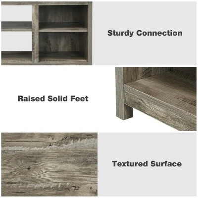 Costway 58'' 2-Tier TV Stand Entertainment Media Center Console Up to 65'' Grey 11 Costway 58'' 2-Tier TV Stand Entertainment Media Center Console Up to 65'' Grey - Image 9