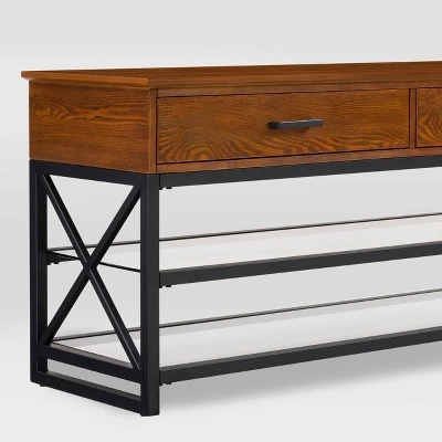 Houston TV Stand for TVs up to 90" - CorLiving Cherry Red/brown Oak 9 Houston TV Stand for TVs up to 90" - CorLiving Cherry Red/brown Oak - Image 7