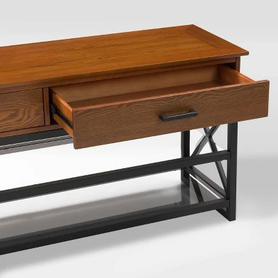 Houston TV Stand for TVs up to 90" - CorLiving Cherry Red/brown Oak 10 Houston TV Stand for TVs up to 90" - CorLiving Cherry Red/brown Oak - Image 8