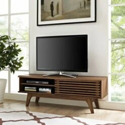 Render TV Stand for TVs up to 55" Walnut - Modway