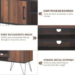 Costway TV Stand Media Center Storage Cabinet & Shelf Hold up to 60''TV W/ Metal leg -Cheap TV Stands Store unnamed file 6108