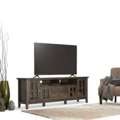 Stratford Solid Wood TV Stand for TVs up to 80" - WyndenHall Black
