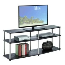 3 Tier TV Stand for TVs up to 60" - Breighton Home Black