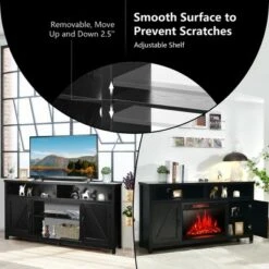 Costway 59'' TV Stand Media Center Console Cabinet w/ Barn Door for TV's 65'' NaturalBlackCoffee 19 Costway 59'' TV Stand Media Center Console Cabinet w/ Barn Door for TV's 65'' NaturalBlackCoffee -Cheap TV Stands Store unnamed file 6213