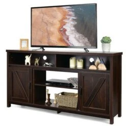 Costway 59'' TV Stand Media Center Console Cabinet w/ Barn Door for TV's 65'' NaturalBlackCoffee 24 Costway 59'' TV Stand Media Center Console Cabinet w/ Barn Door for TV's 65'' NaturalBlackCoffee -Cheap TV Stands Store unnamed file 6218