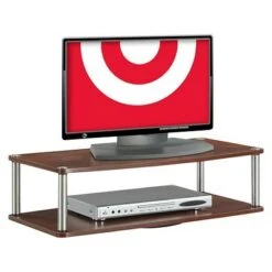 XL Two Tier Swivel Riser TV Stand for TVs up to 32" Cherry - Breighton Home