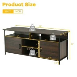 Costway 58'' Wood TV Stand Entertainment Media Center Console w/ Storage Cabinet