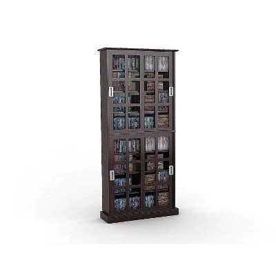 Windowpane Multimedia Storage Cabinet Espresso - Atlantic 2 Windowpane Multimedia Storage Cabinet Espresso - Atlantic