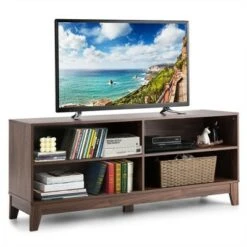 Costway 58'' Modern Wood TV Stand Console Storage Entertainment Media Center Walnut Black 23 Costway 58'' Modern Wood TV Stand Console Storage Entertainment Media Center Walnut Black -Cheap TV Stands Store unnamed file 6347
