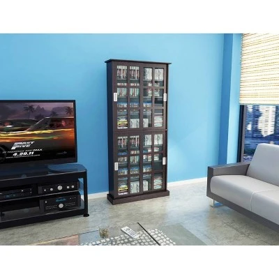 Windowpane Multimedia Storage Cabinet Espresso - Atlantic 3 Windowpane Multimedia Storage Cabinet Espresso - Atlantic - Image 2