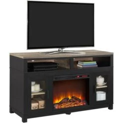 Paramount Electric Fireplace TV Stand for TVs up to 60" Wide - Room & Joy Black