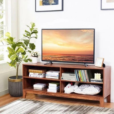 Costway 58'' Modern Wood TV Stand Console Storage Entertainment Media Center for Living Room 4 Costway 58'' Modern Wood TV Stand Console Storage Entertainment Media Center for Living Room - Image 2