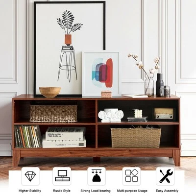 Costway 58'' Modern Wood TV Stand Console Storage Entertainment Media Center for Living Room 7 Costway 58'' Modern Wood TV Stand Console Storage Entertainment Media Center for Living Room - Image 5