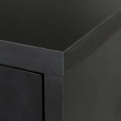 Pierceton Modern Double Glass Door with Metal Legs TV Stand for TVs up to 58" - Saracina Home Black 6 Pierceton Modern Double Glass Door with Metal Legs TV Stand for TVs up to 58" - Saracina Home Black - Image 4