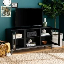 Pierceton Modern Double Glass Door with Metal Legs TV Stand for TVs up to 58" - Saracina Home Black 19 Pierceton Modern Double Glass Door with Metal Legs TV Stand for TVs up to 58" - Saracina Home Black -Cheap TV Stands Store unnamed file 6589