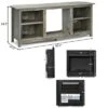 Costway 58'' 2-Tier Fireplace TV Stand W/18'' Electric Fireplace up to 65'' Grey -Cheap TV Stands Store unnamed file 6611