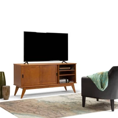 Tierney Solid Hardwood Mid Century Medium TV Stand for TVs up to 66" Teak Brown - WyndenHall 3 Tierney Solid Hardwood Mid Century Medium TV Stand for TVs up to 66" Teak Brown - WyndenHall