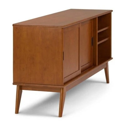 Tierney Solid Hardwood Mid Century Medium TV Stand for TVs up to 66" Teak Brown - WyndenHall 7 Tierney Solid Hardwood Mid Century Medium TV Stand for TVs up to 66" Teak Brown - WyndenHall - Image 5