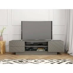 Marble TV Stand for TVs up to 72" - Nexera White