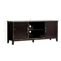 Costway TV Stand Entertainment Media Center for TV's up to 65'' w/Storage Cabinets Brown/White