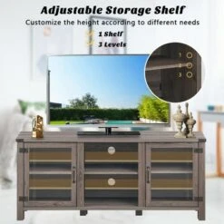 Costway TV Stand Entertainment Center for TV's up to 65'' w/ Storage Cabinets Deep Taupe -Cheap TV Stands Store unnamed file 6666