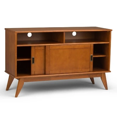 Tall Tierney Solid Hardwood Mid Century TV Stand for TVs up to 60" Teak Brown - WyndenHall 4 Tall Tierney Solid Hardwood Mid Century TV Stand for TVs up to 60" Teak Brown - WyndenHall - Image 2
