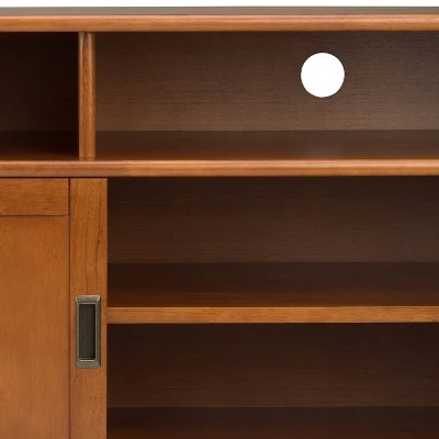 Tall Tierney Solid Hardwood Mid Century TV Stand for TVs up to 60" Teak Brown - WyndenHall 10 Tall Tierney Solid Hardwood Mid Century TV Stand for TVs up to 60" Teak Brown - WyndenHall - Image 8