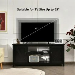 Costway 59'' TV Stand Media Console Center w/ Storage Cabinet for 65'' TV NaturalBlackCoffee -Cheap TV Stands Store unnamed file 6912